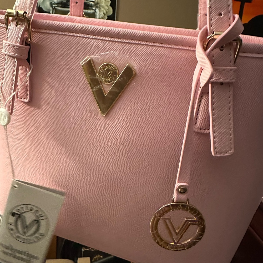 NWT VALENTINO ORLANDI Pink Tote Bag Purse & Pouch Set - Picture 4 of 15